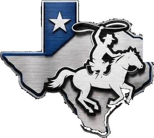 The Cen-Tex Cowboys Construction mark: a Texas outline with the lone star and a cowboy roping from horseback